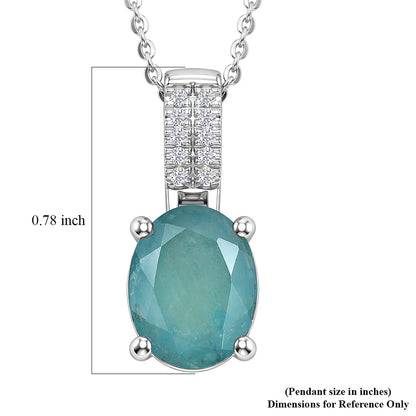Grandidierite and Moissanite Solitaire Pendant