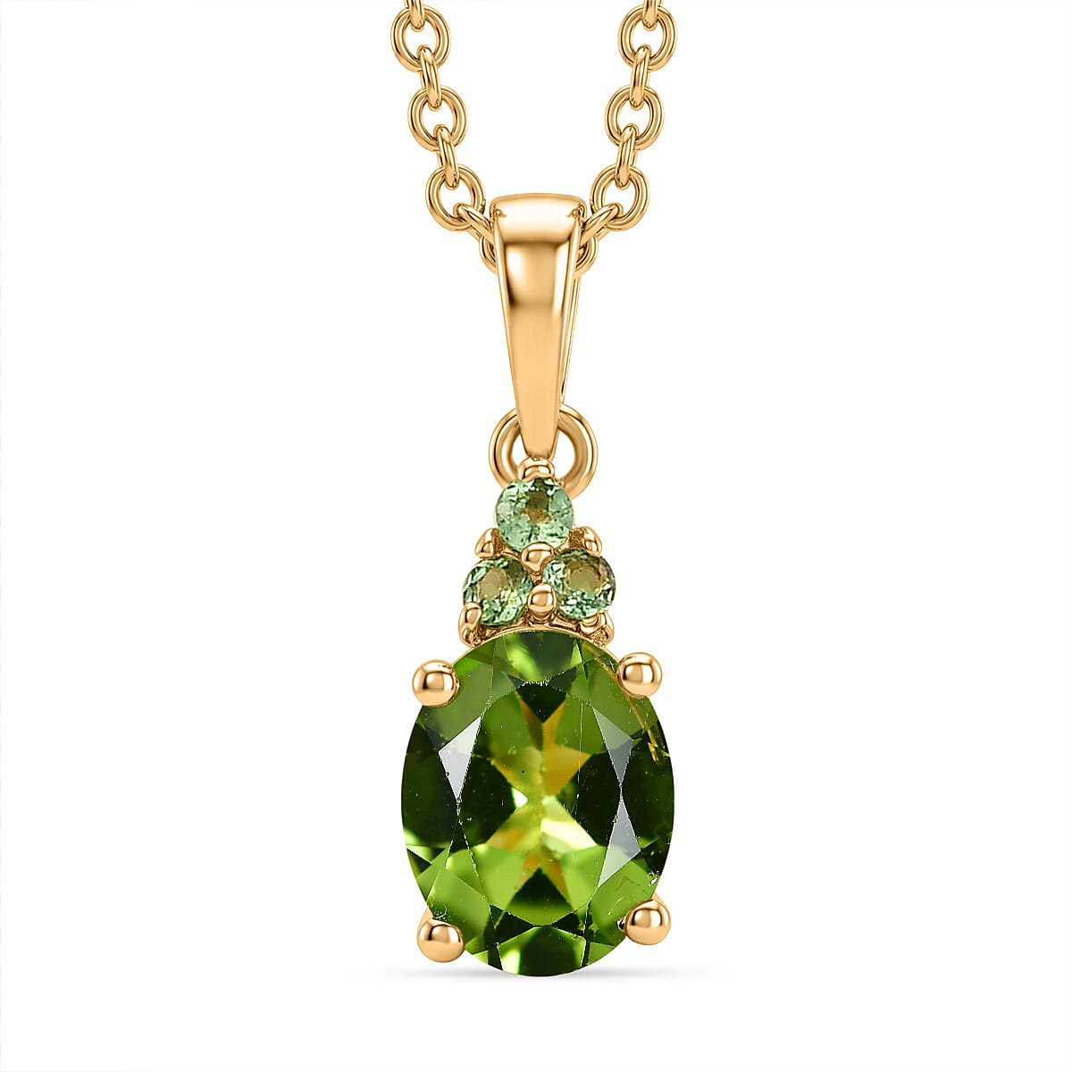 Peridot and Tsavorite Garnet Pendant