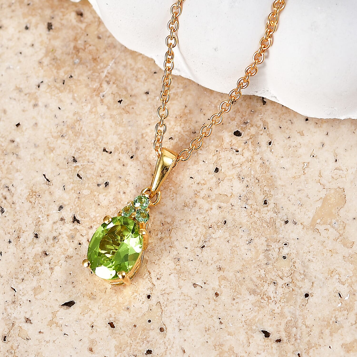 Peridot and Tsavorite Garnet Pendant