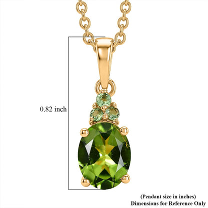 Peridot and Tsavorite Garnet Pendant