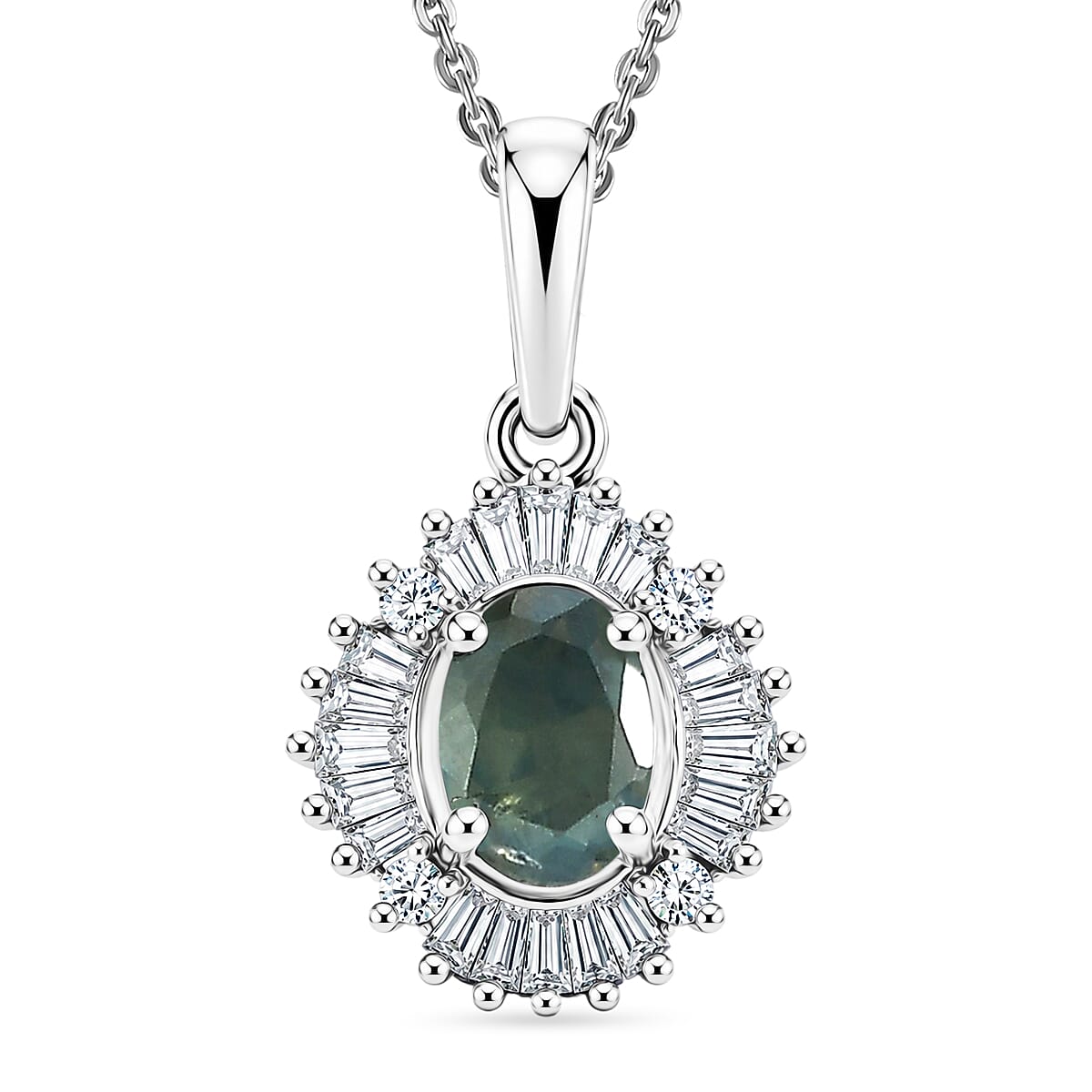 Alexandrite and Diamond Pendant Necklace