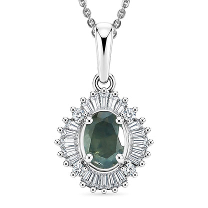 Alexandrite and Diamond Pendant Necklace