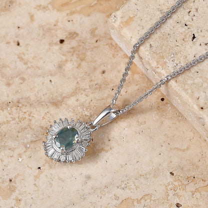 Alexandrite and Diamond Pendant Necklace