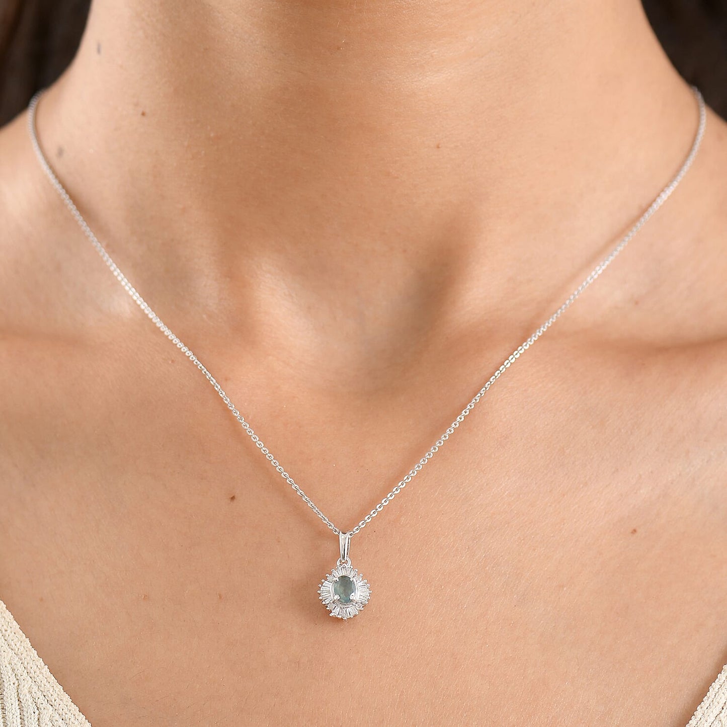 Alexandrite and Diamond Pendant Necklace