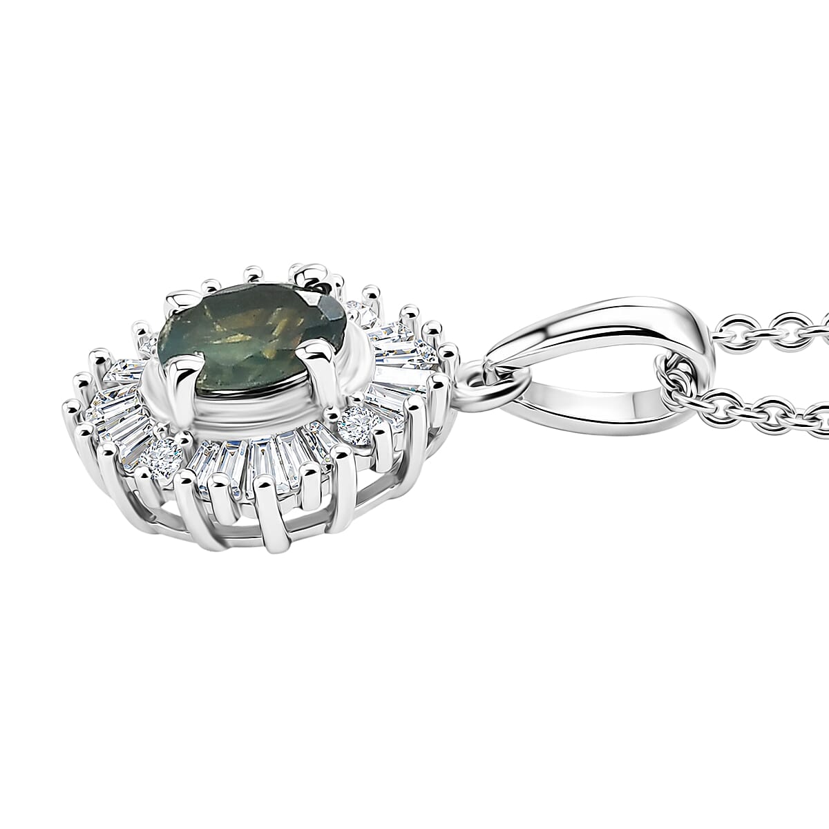 Alexandrite and Diamond Pendant Necklace