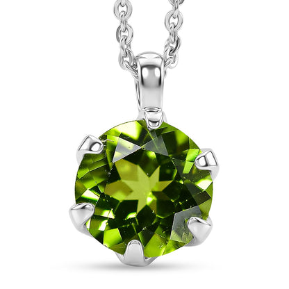 Peridot Solitaire Gemstone Pendant