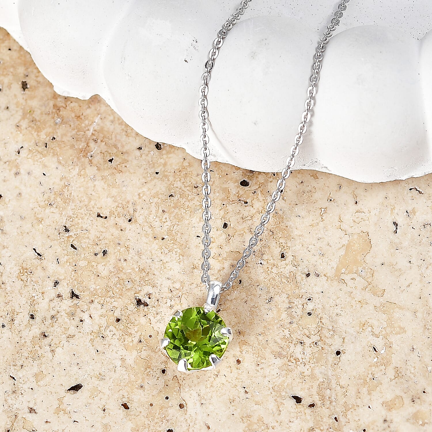 Peridot Solitaire Gemstone Pendant