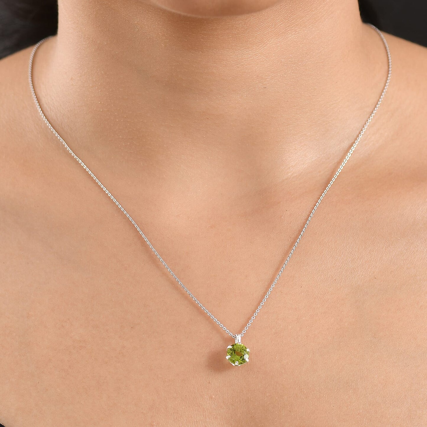 Peridot Solitaire Gemstone Pendant