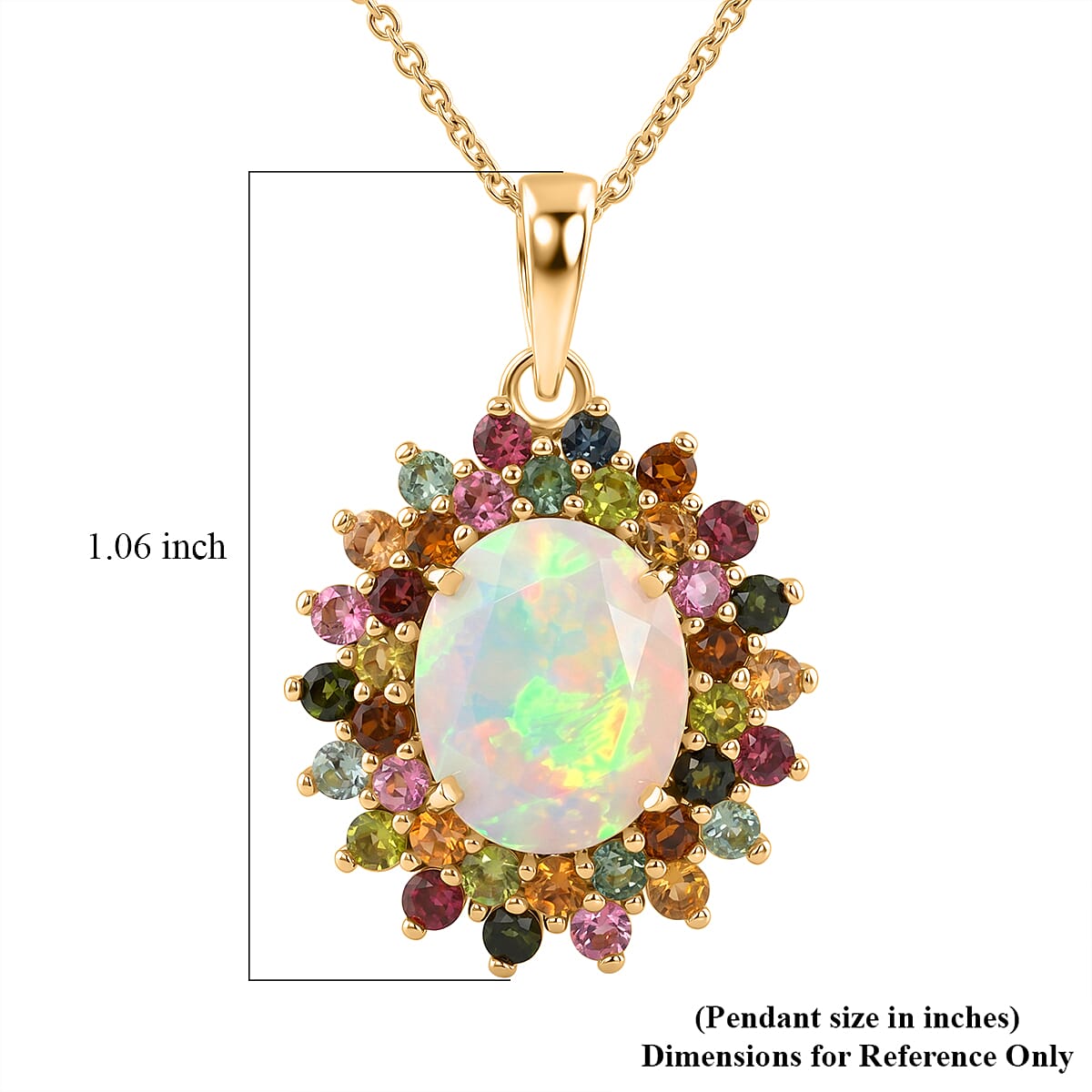 Opal and Multi-Tourmaline Pendant