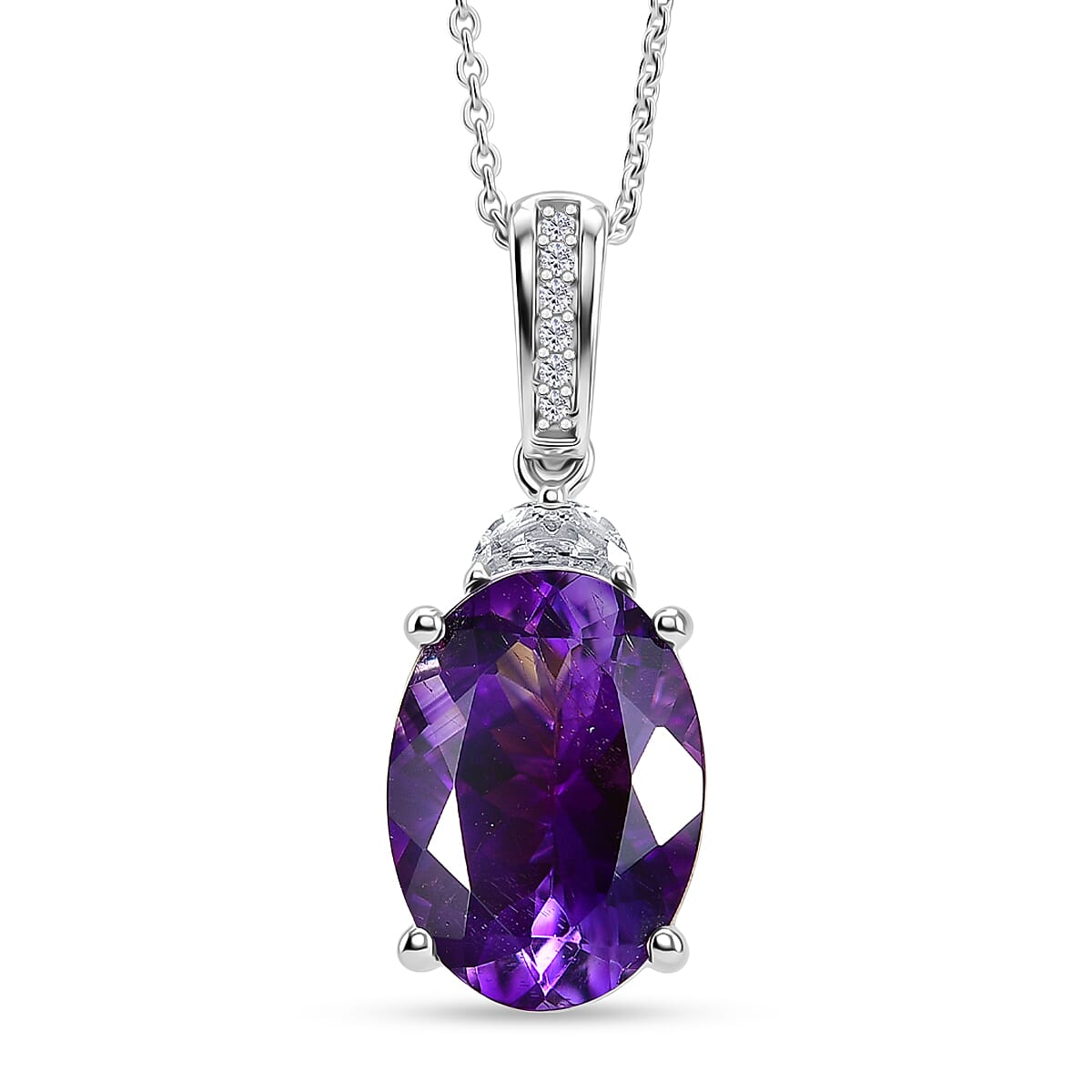Amethyst and White Zircon Royal Pendant