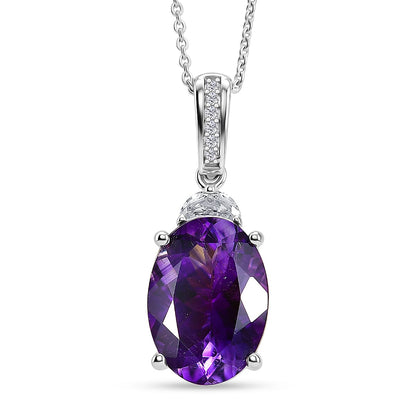 Amethyst and White Zircon Royal Pendant