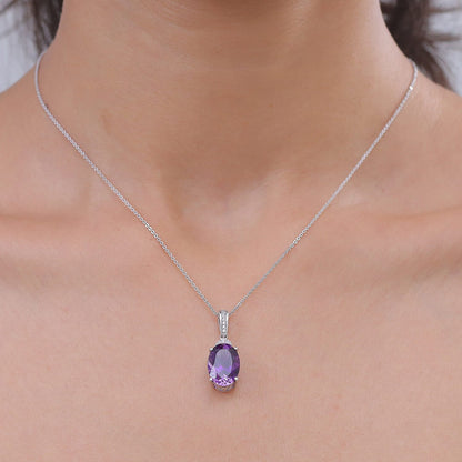 Amethyst and White Zircon Royal Pendant