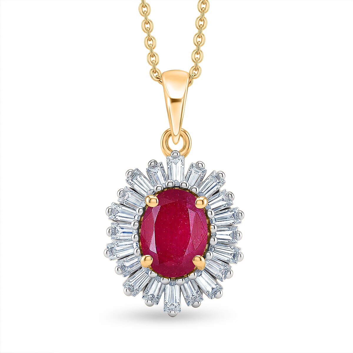 Niassa Ruby and Moissanite Pendant