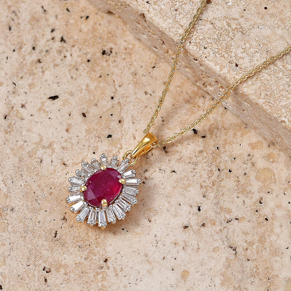 Niassa Ruby and Moissanite Pendant