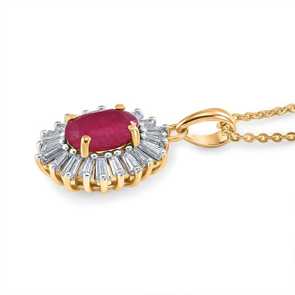 Niassa Ruby and Moissanite Pendant