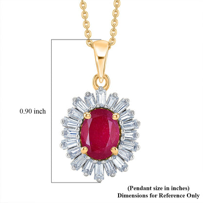Niassa Ruby and Moissanite Pendant
