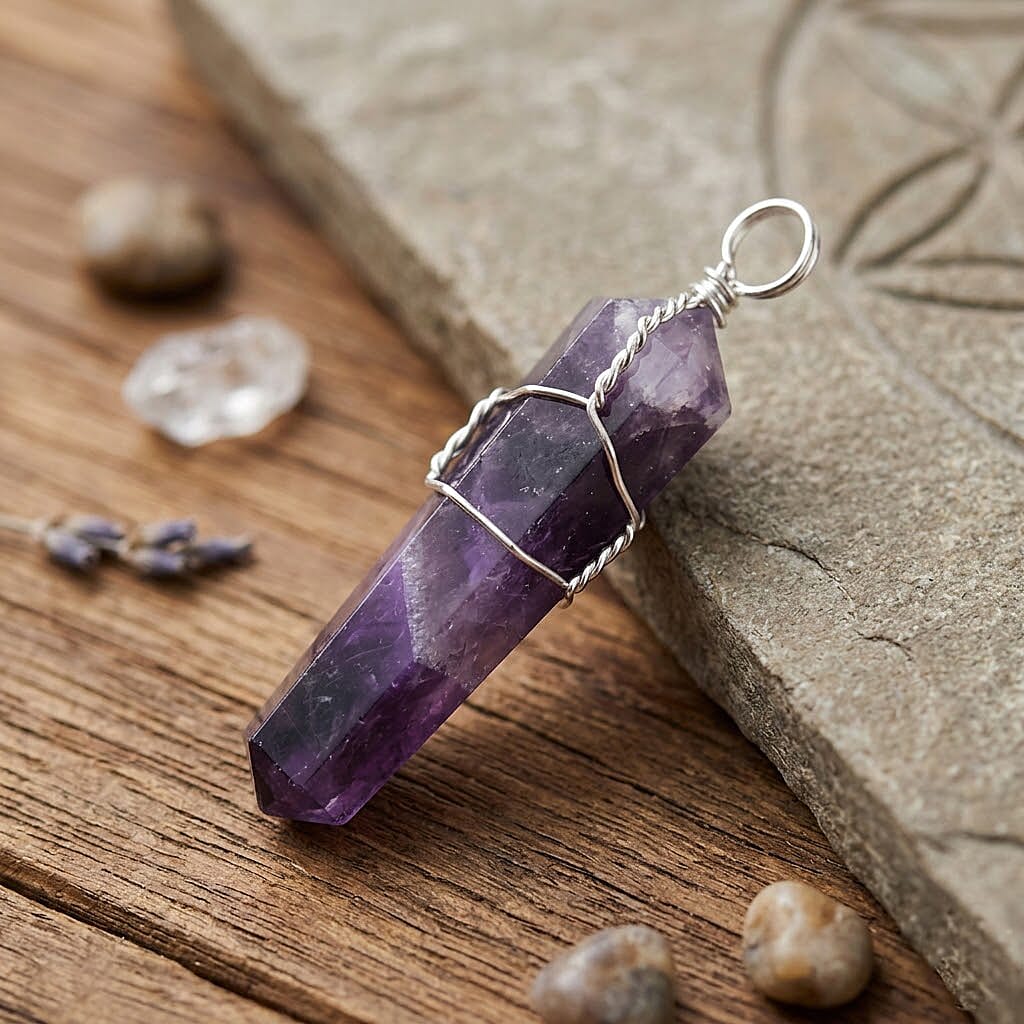 Statement Wire-Wrapped Crystal Point Pendant