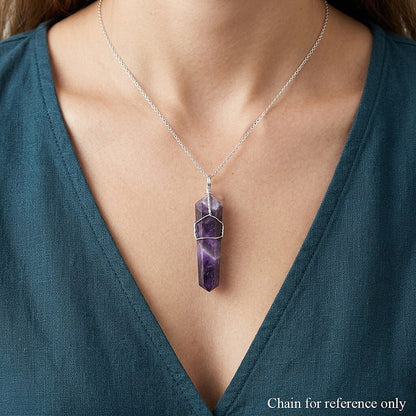 Statement Wire-Wrapped Crystal Point Pendant