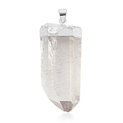 Bold Clear Quartz Point Pendant – Silver or Gold