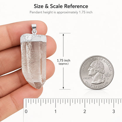 Bold Clear Quartz Point Pendant – Silver or Gold
