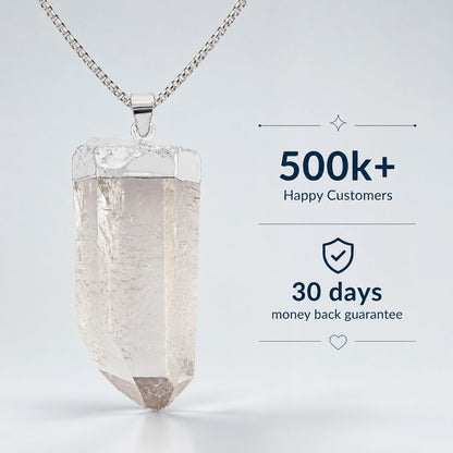 Bold Clear Quartz Point Pendant – Silver or Gold