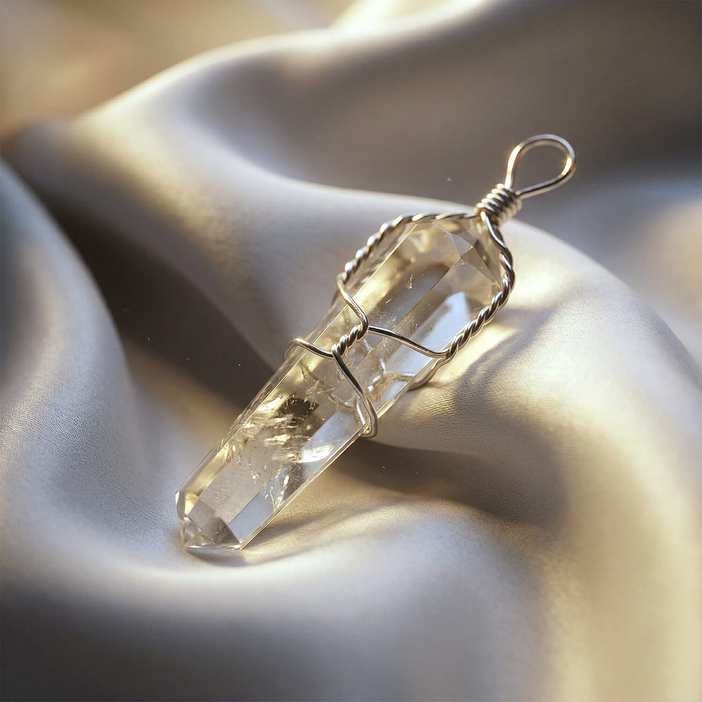 Statement Wire-Wrapped Crystal Point Pendant