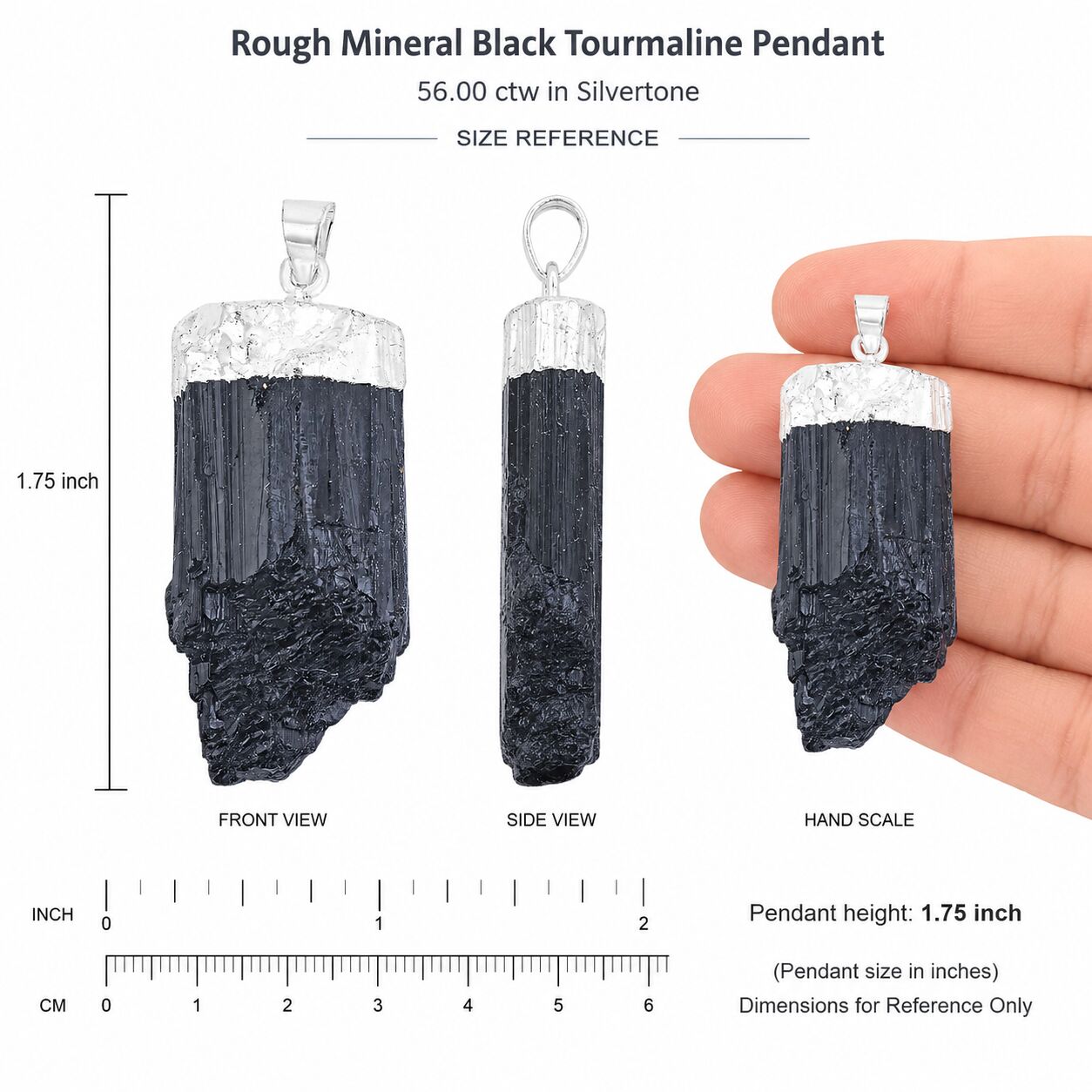Bold Black Tourmaline Pendant – Strong Shield