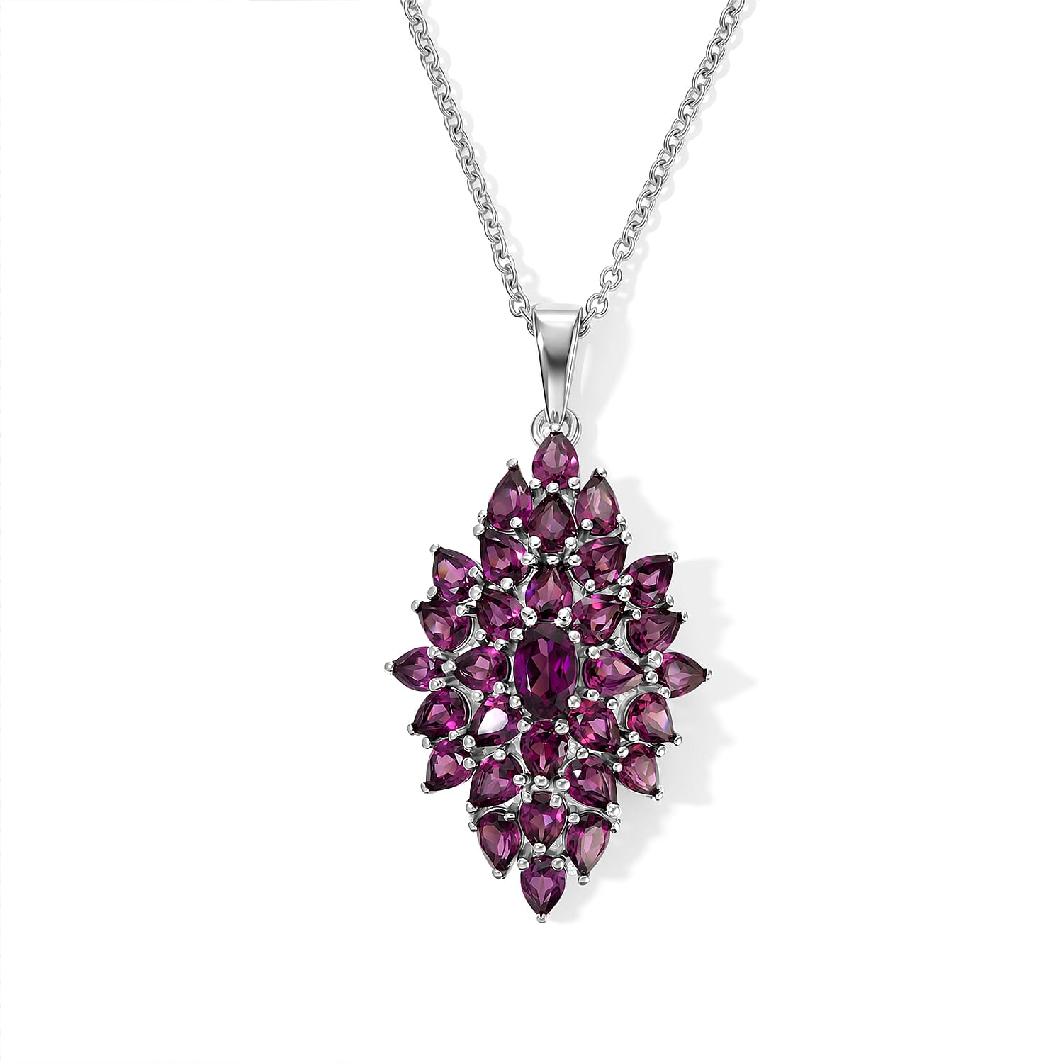 Peridot and Garnet Gemstone Pendant Necklace