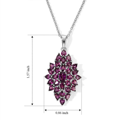 Peridot and Garnet Gemstone Pendant Necklace