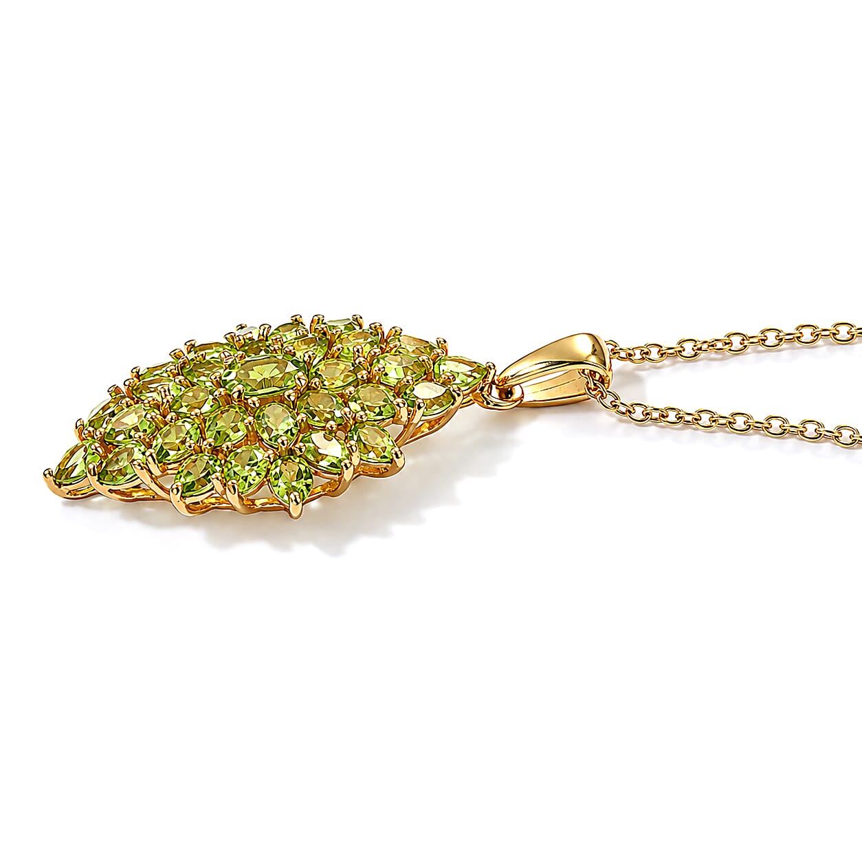 Peridot and Garnet Gemstone Pendant Necklace