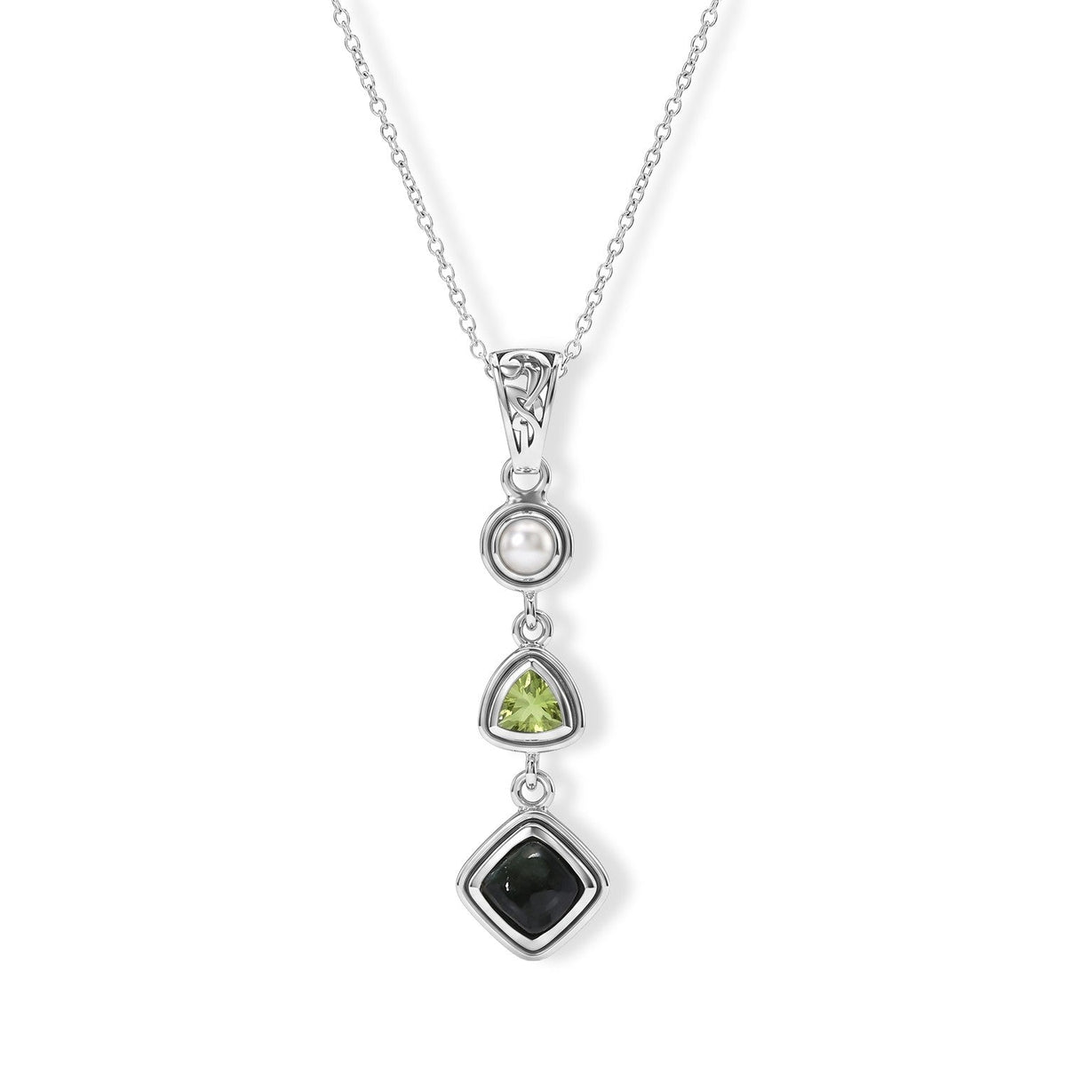 Seraphinite Pendant Necklace - Sterling Silver Crystal