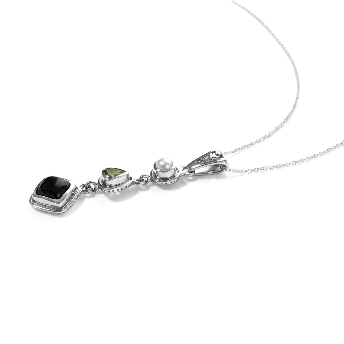 Seraphinite Pendant Necklace - Sterling Silver Crystal
