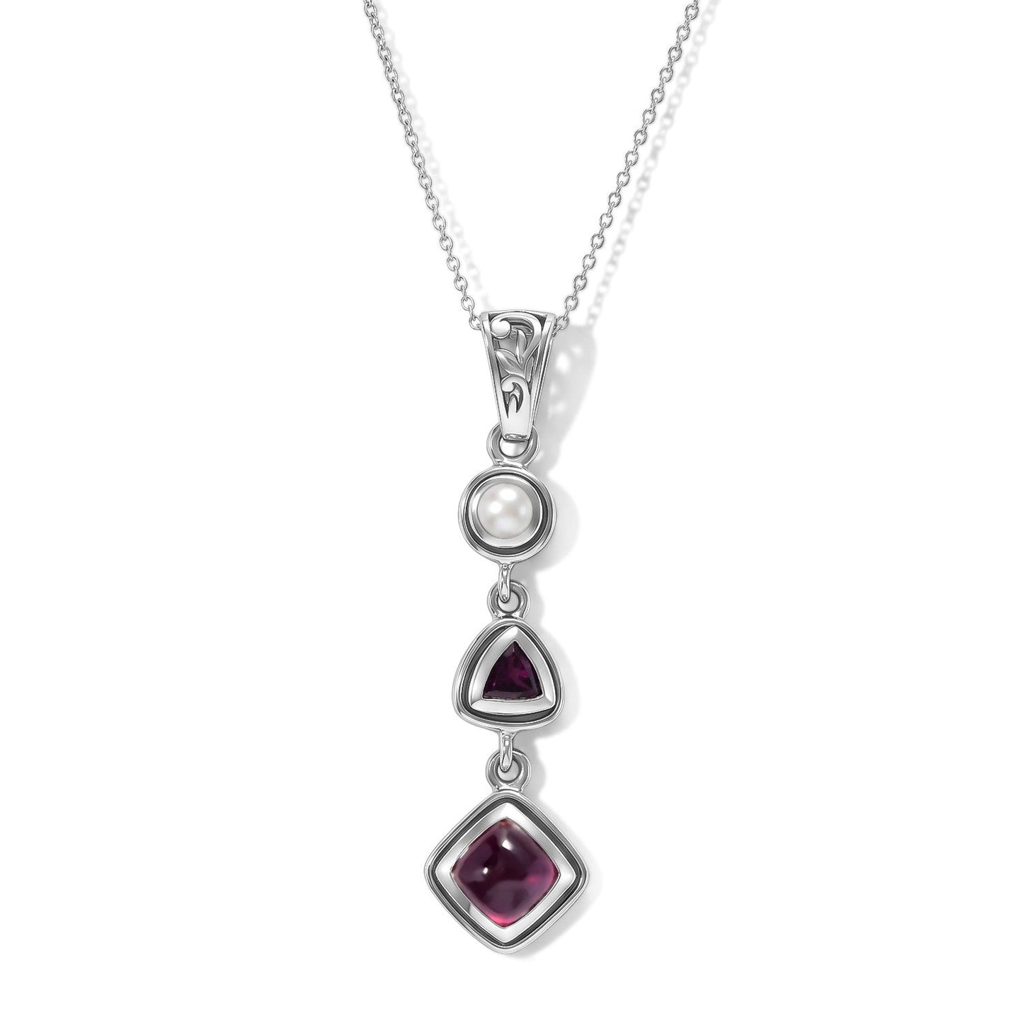 Ruby Pearl Pendant – Vintage Red Gemstone Crystal Jewelry