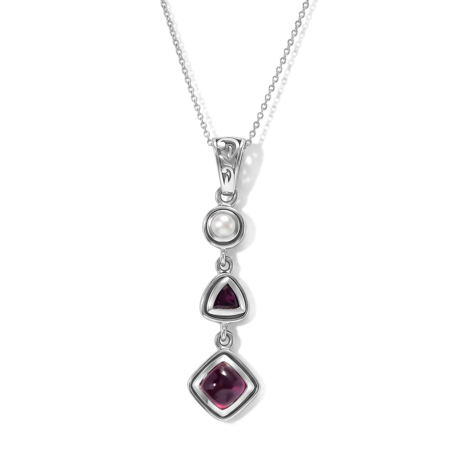 Ruby Pearl Pendant – Vintage Red Gemstone Crystal Jewelry