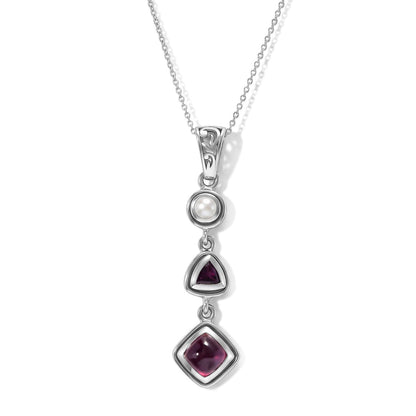 Ruby Pearl Pendant – Vintage Red Gemstone Crystal Jewelry