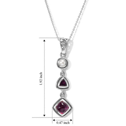 Ruby Pearl Pendant – Vintage Red Gemstone Crystal Jewelry
