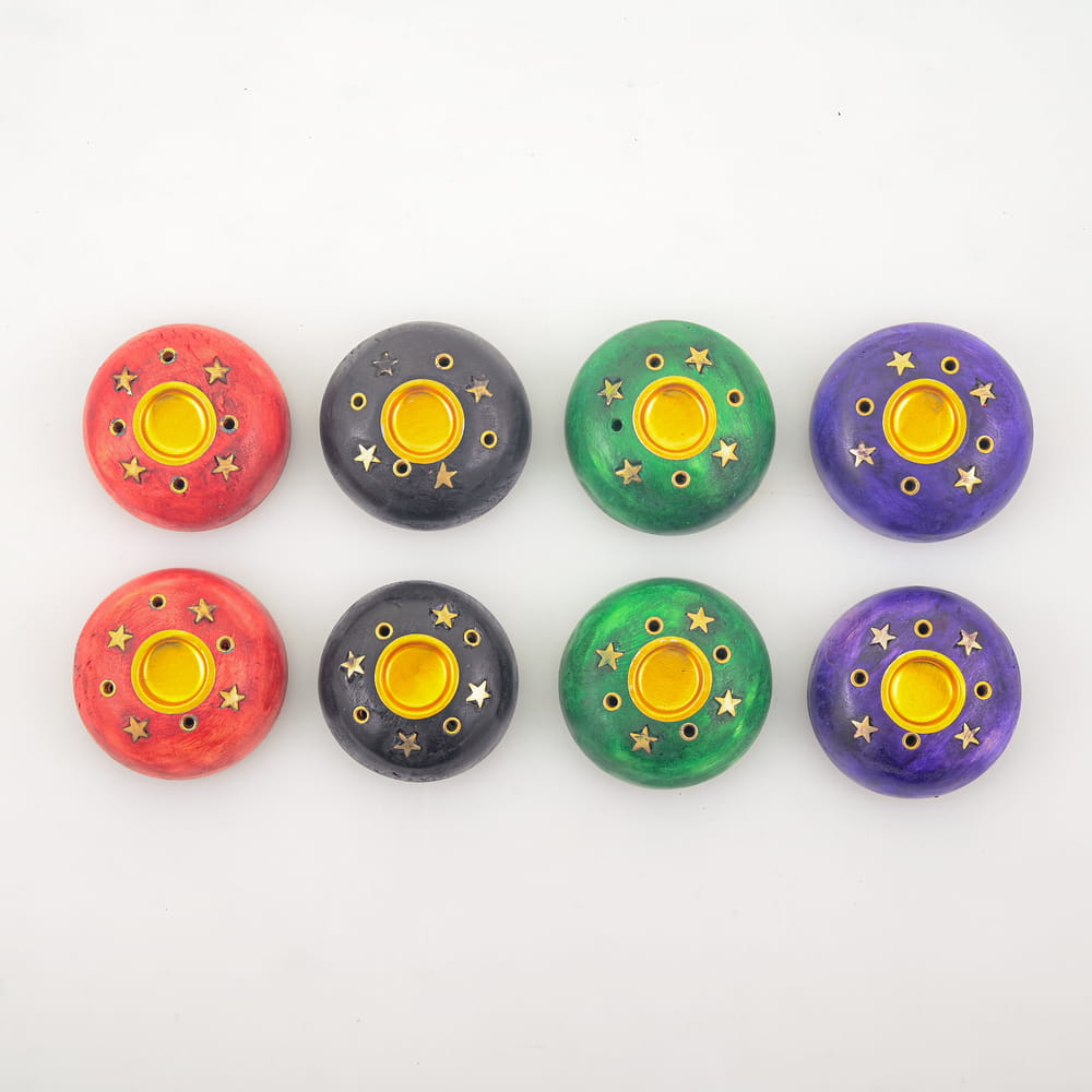 Set of 8 Mini Incense Burners – Cone and Stick Holders