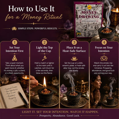 Money Drawing Resin Incense Cups – For Manifestation Ritual