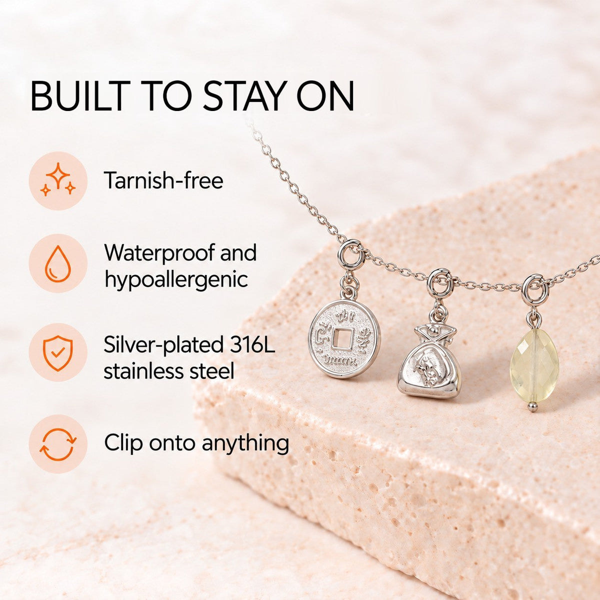 Abundance Charm Set – Citrine & Prosperity Symbols