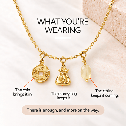 Abundance Charm Set – Citrine & Prosperity Symbols