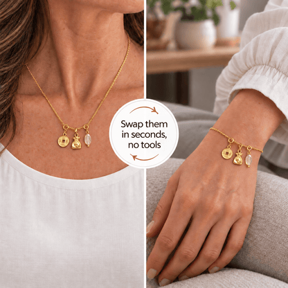 Abundance Charm Set – Citrine & Prosperity Symbols