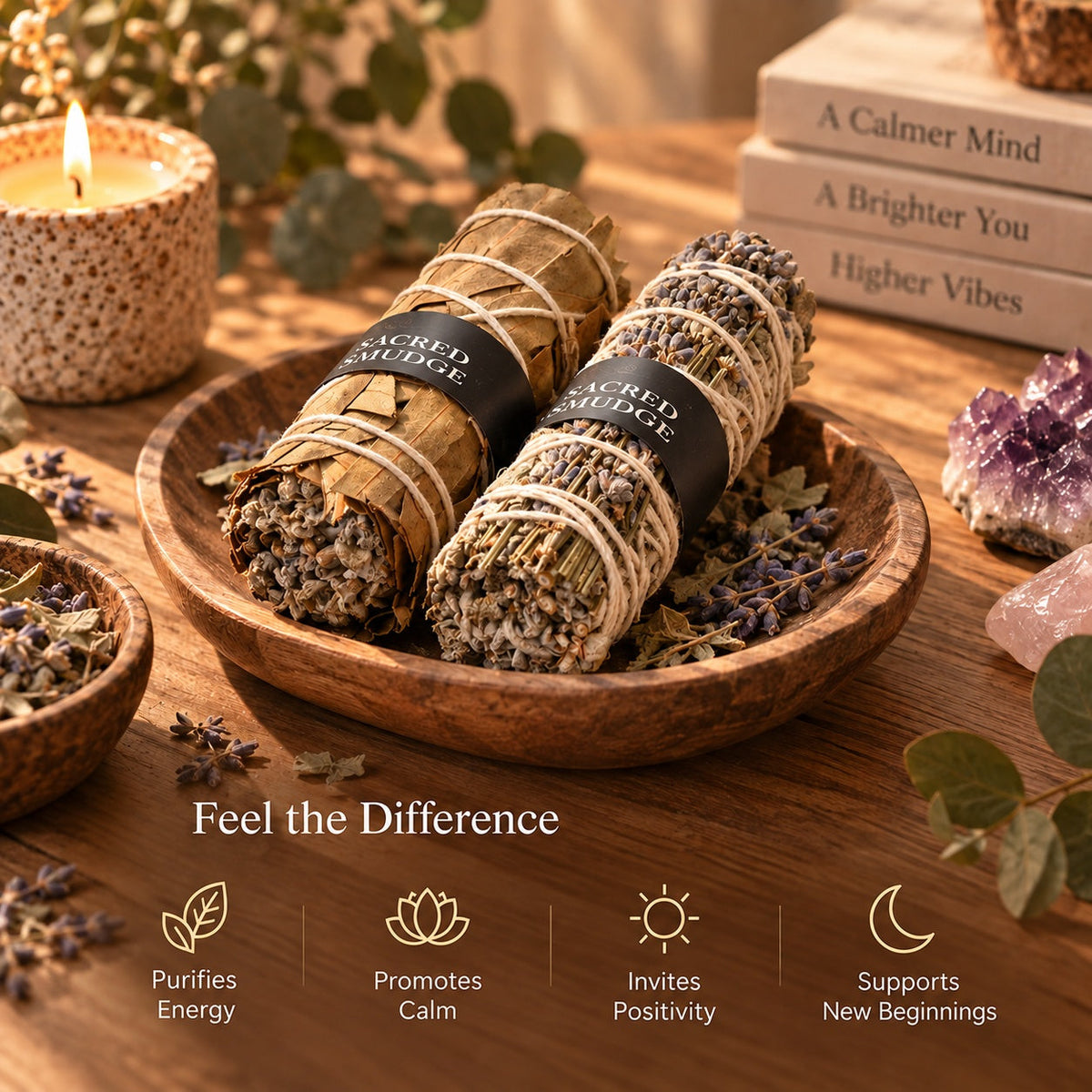 Natural Sage Bundles Set – Botanical Smudge Sticks Pack