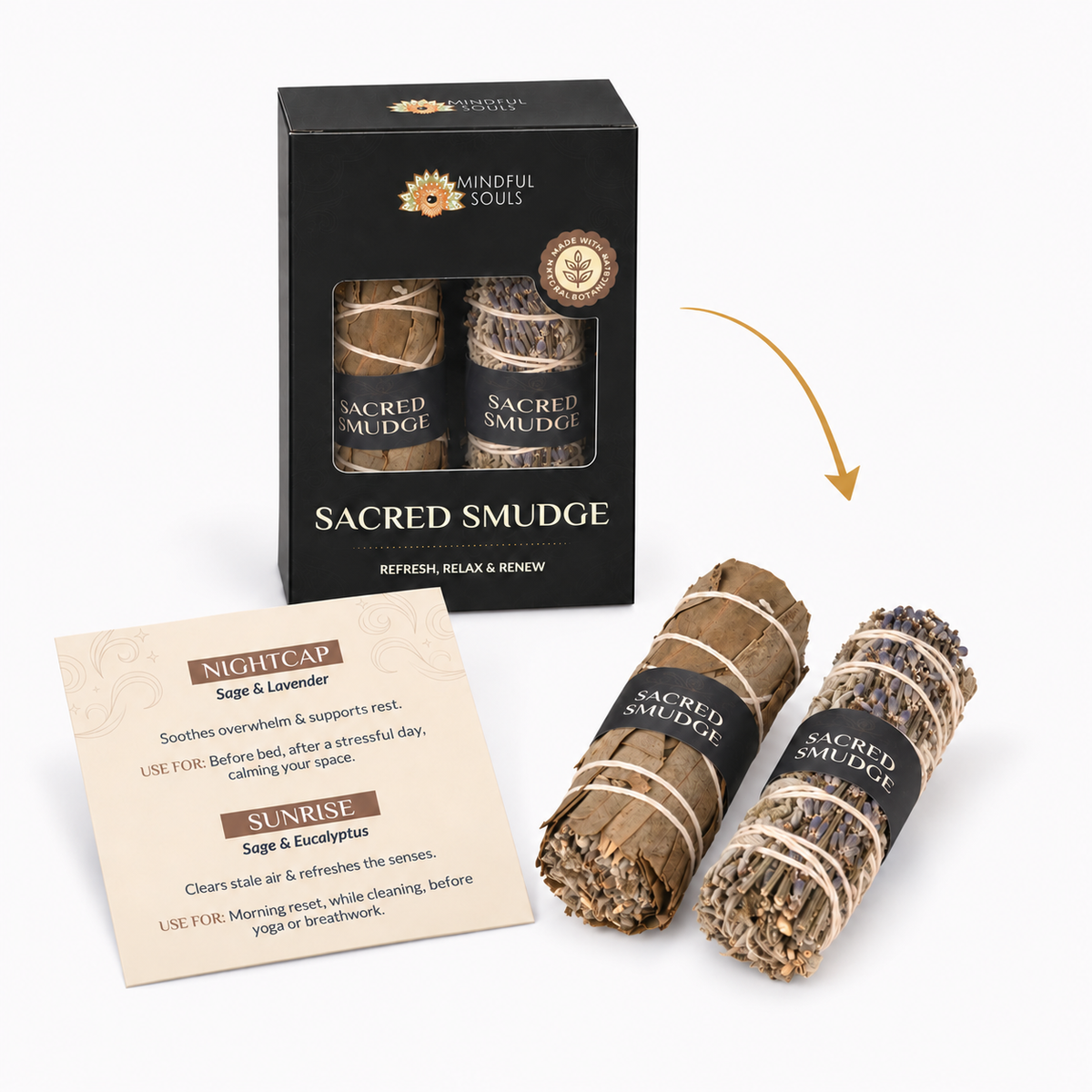 Natural Sage Bundles Set – Botanical Smudge Sticks Pack