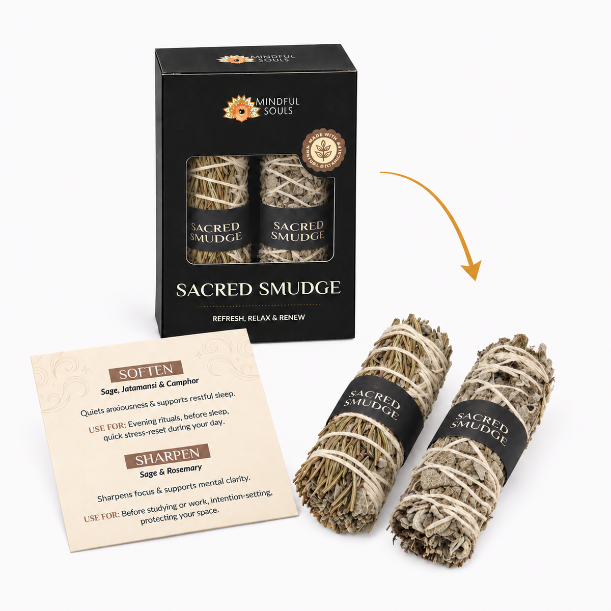 Natural Sage Bundles Set – Botanical Smudge Sticks Pack