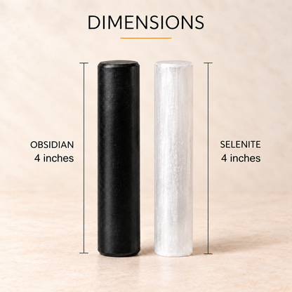 Selenite and Obsidian Wand Set – Energy Balance