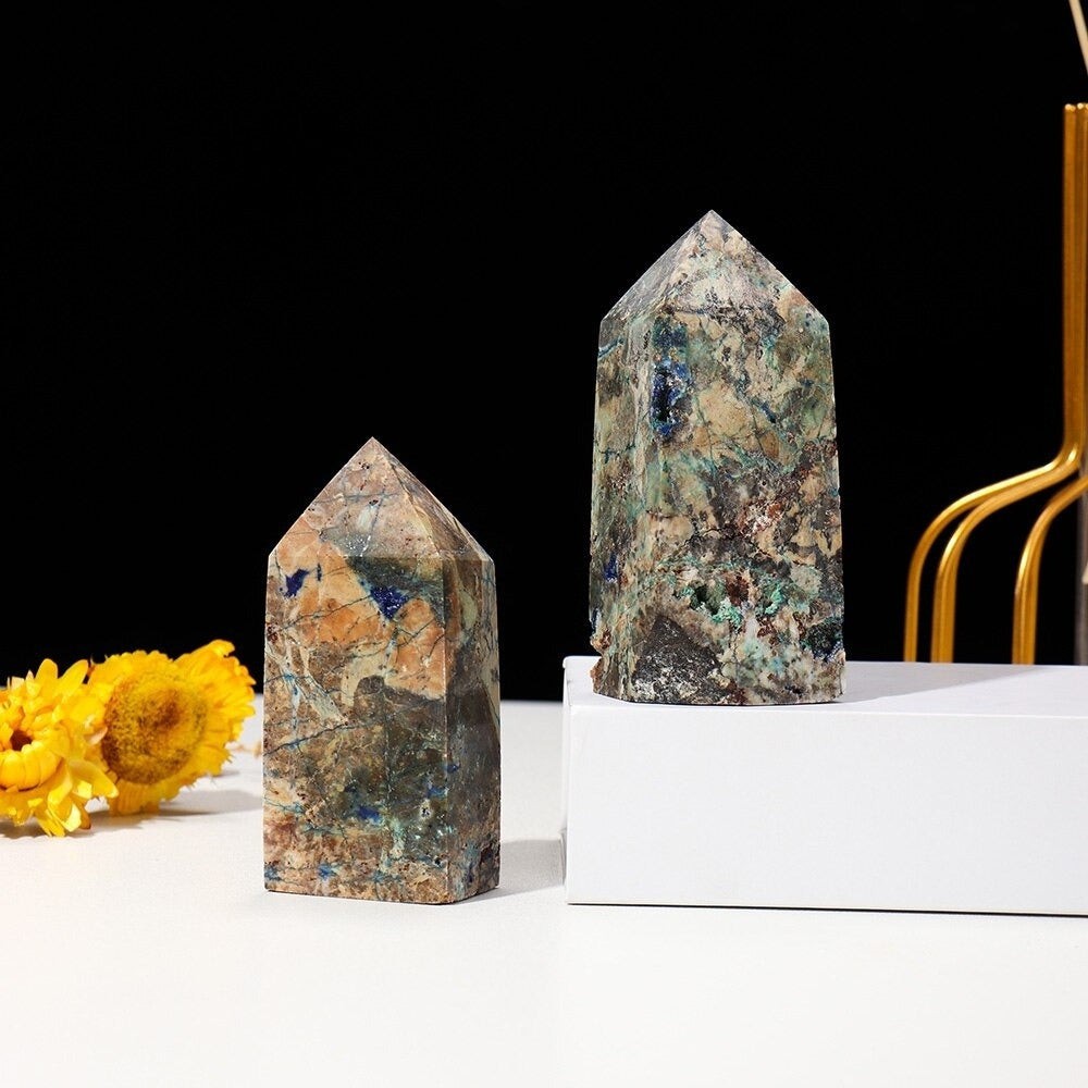 Natural Azurite Crystal Towers