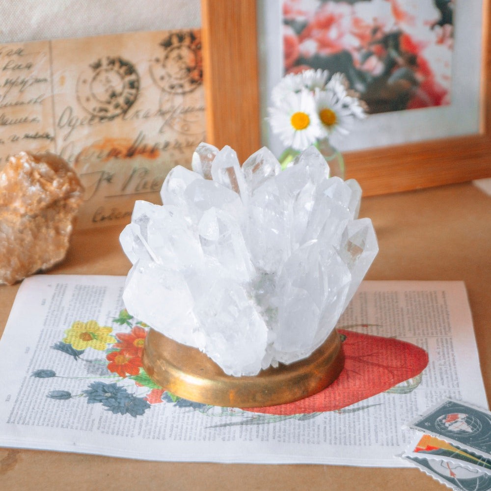 White Phantom Quartz Cluster