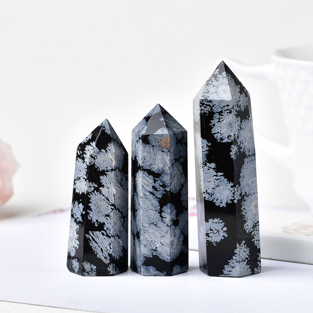 Natural Snowflake Obsidian Crystal Point