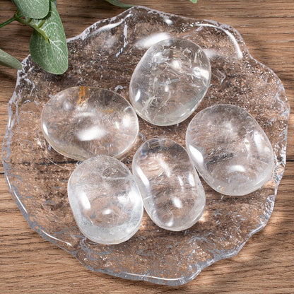 Clear Quartz Crystal Palm Stone