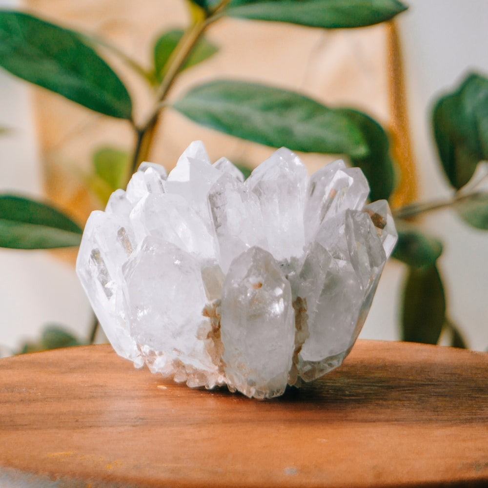 White Phantom Quartz Cluster